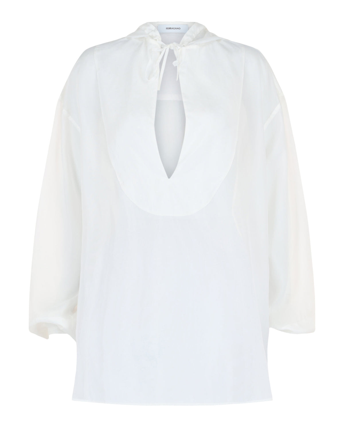 Ferragamo Womens Hooded V-Neck Tunic