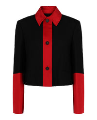 Ferragamo Womens Colorblock Collared Jacket