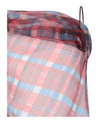 Ferragamo Womens Plaid Asymmetrical Dress