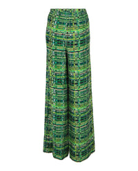 Ferragamo Womens Geo Silk Wide-Leg Pants