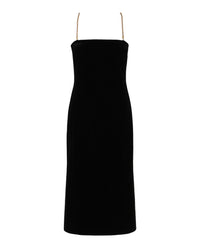 Ferragamo Womens Midi Tube Dress With Twisted Chain Straps