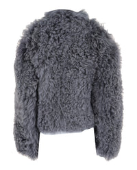 Ferragamo Womens Shearling Cropped Jacket