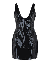 Ferragamo Womens Patent Leather Mini Dress