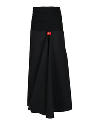 Ferragamo Womens Ruched Jersey-Waist Slit Hem Maxi Skirt