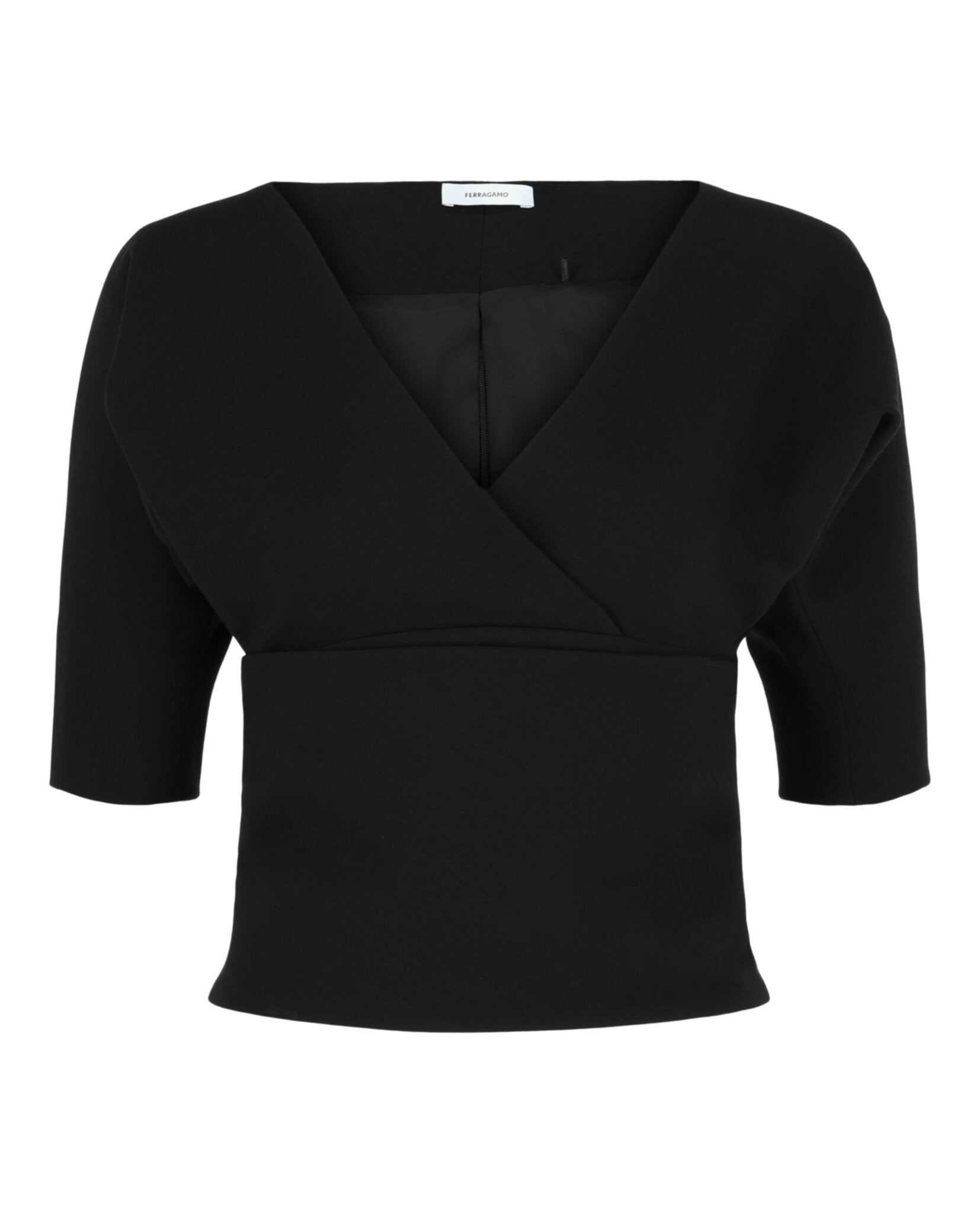 Ferragamo Womens Layered Wool-Blend Blouse