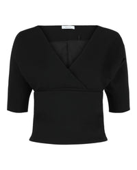 Ferragamo Womens Layered Wool-Blend Blouse