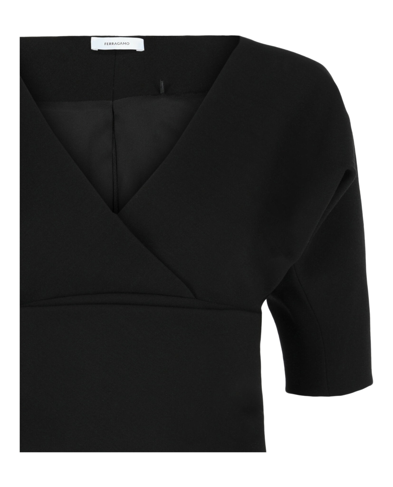 Ferragamo Womens Layered Wool-Blend Blouse
