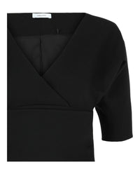 Ferragamo Womens Layered Wool-Blend Blouse