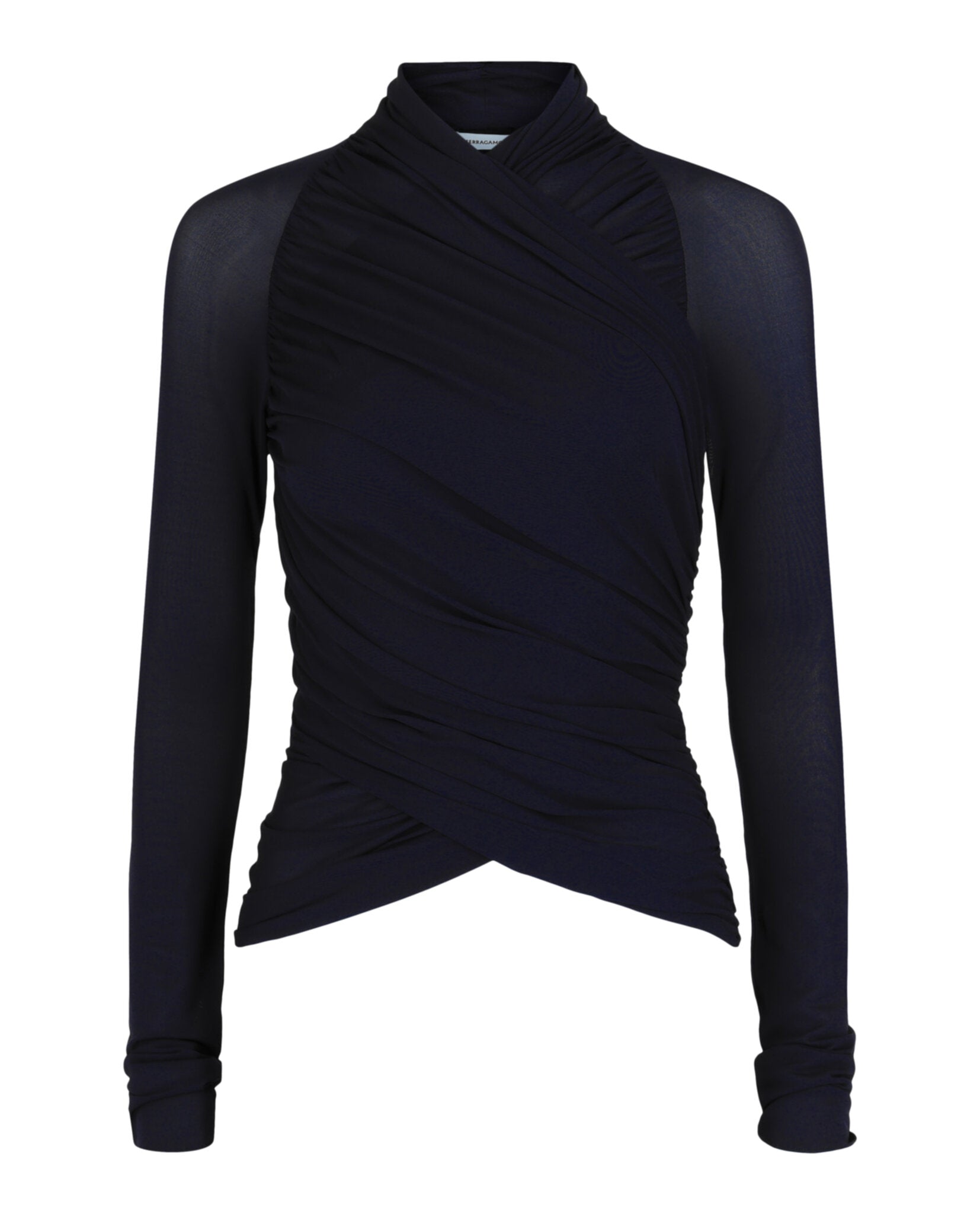 Ferragamo Womens Ruched Long-Sleeve Top