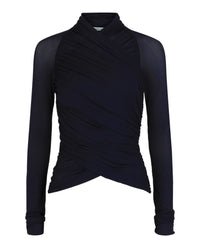 Ferragamo Womens Ruched Long-Sleeve Top