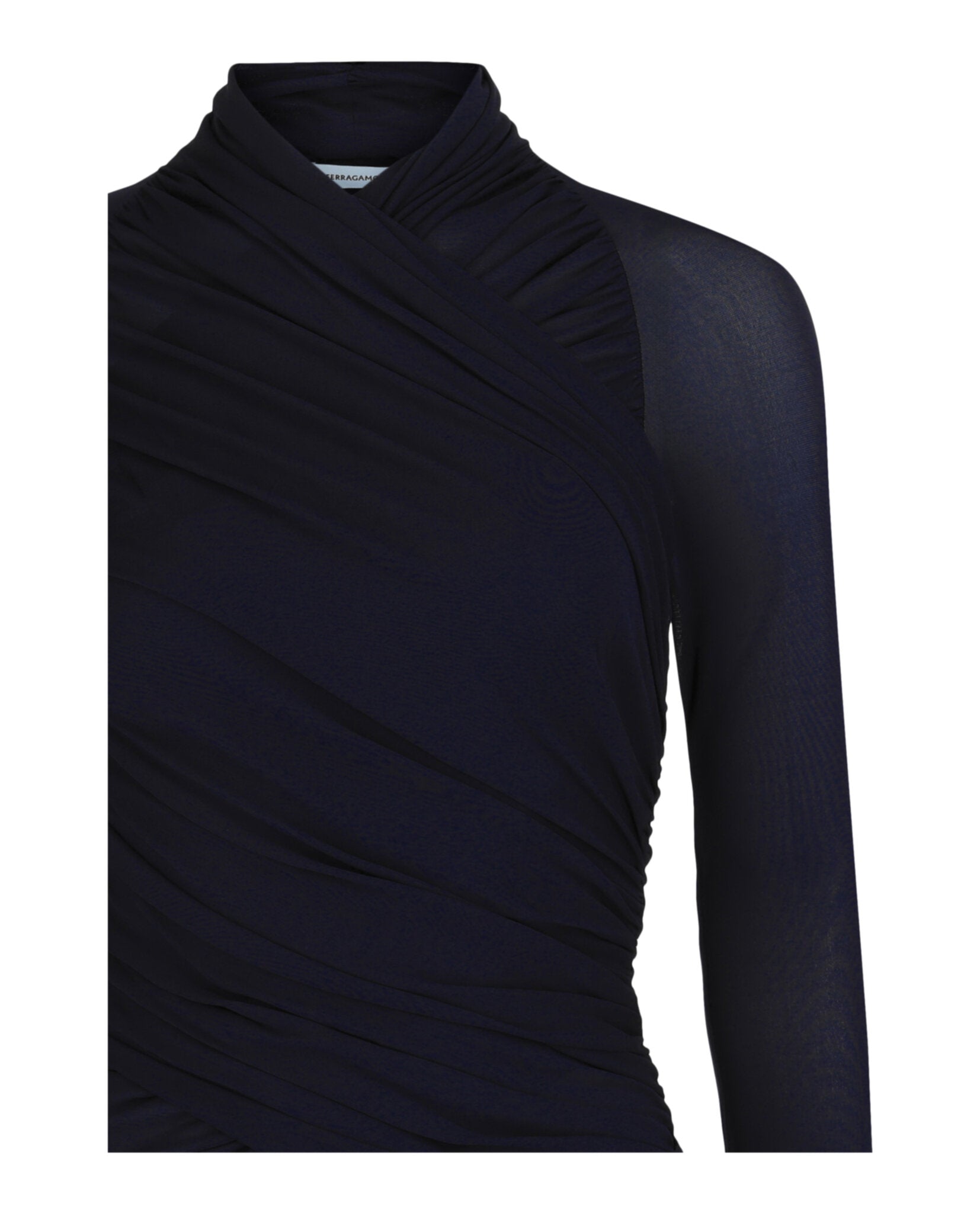 Ferragamo Womens Ruched Long-Sleeve Top