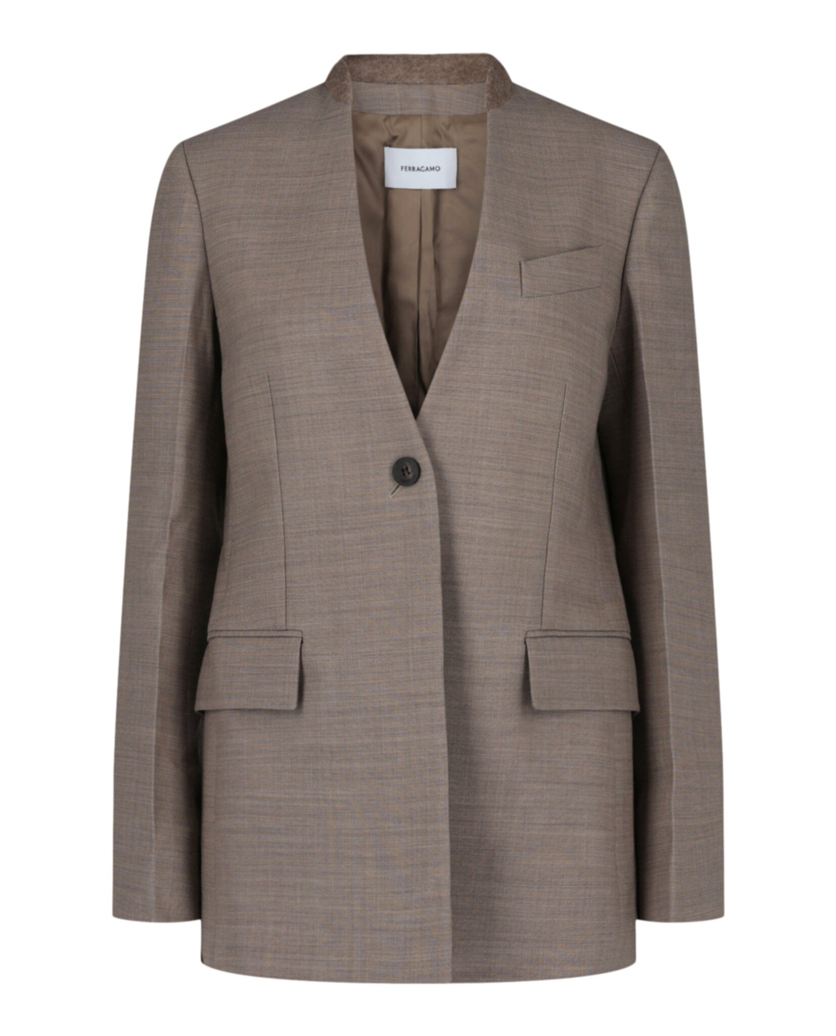 Ferragamo Womens Single-Breasted Wool Blazer