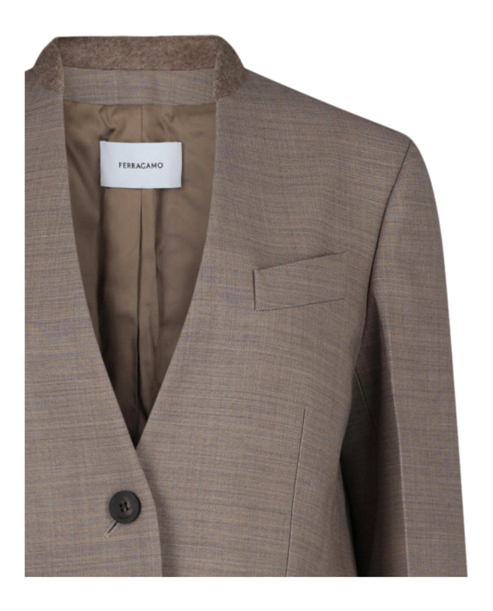 Ferragamo Womens Single-Breasted Wool Blazer
