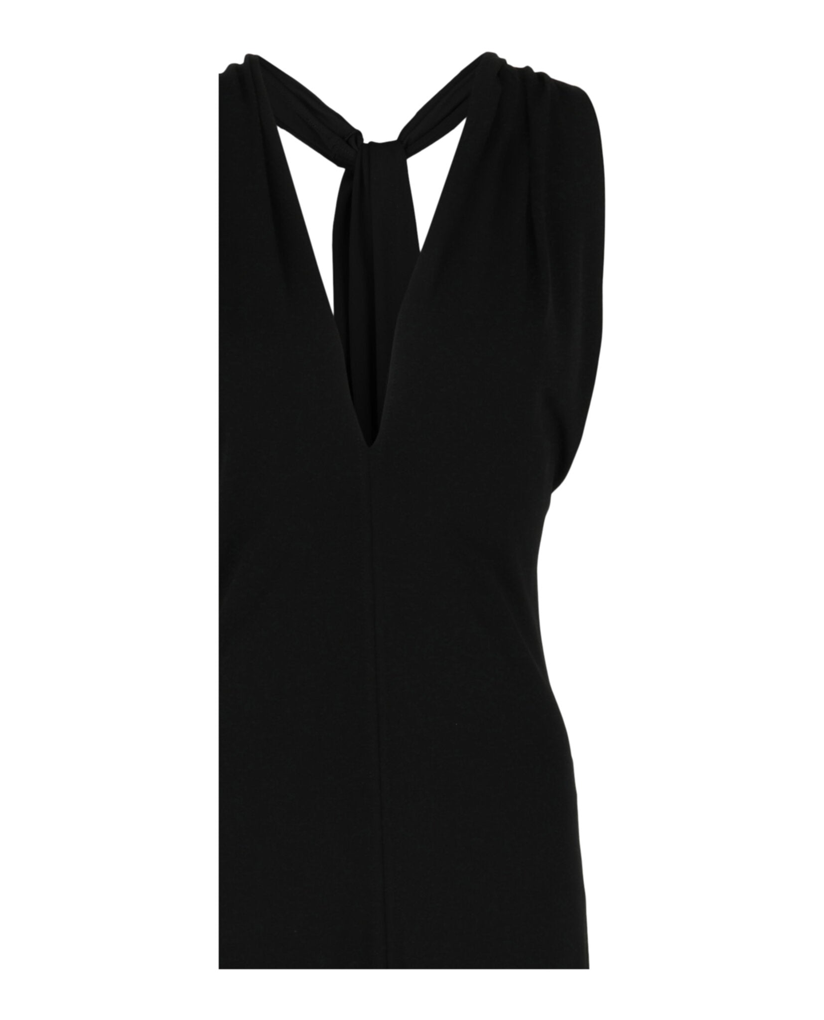 Ferragamo Womens Plunging Sleeveless Fringe-Hem Midi Dress