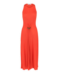 Ferragamo Womens Sleeveless Ribbed Maxi Dress