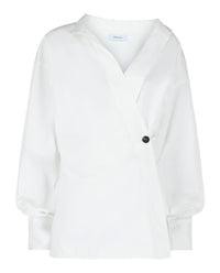 Ferragamo Womens Asymmetric Cotton Dress Shirt