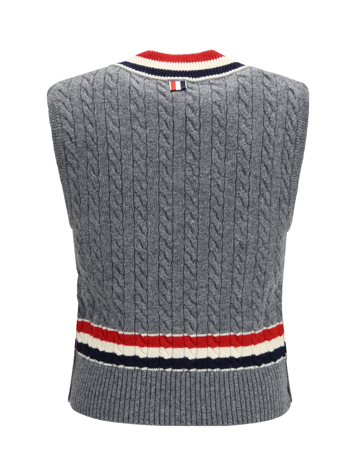 THOM BROWNE Thom Browne Men Cable-Knit Cricket V-Neck Vest