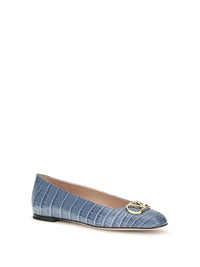 VALENTINO GARAVANI Valentino Garavani Women Vlogo Signature Croc-Effect Ballerinas