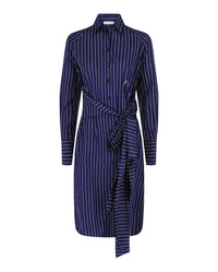 Ferragamo Womens Pinstriped Shirt Dress