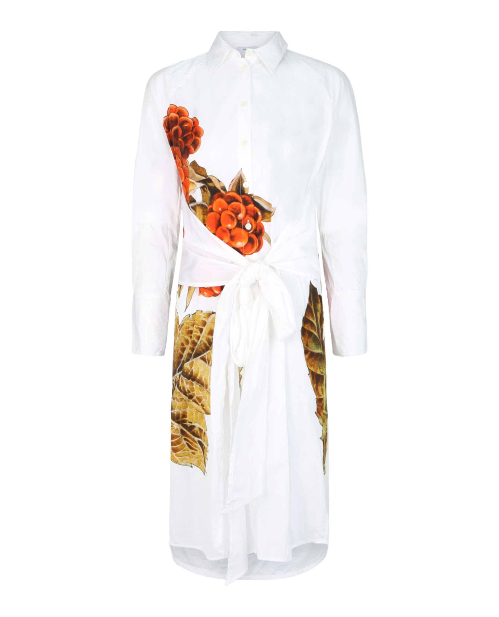 Ferragamo Womens Botanical Print Shirt Dress