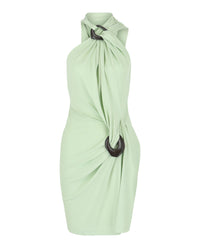 Ferragamo Womens Asymmetrical Gathered Dress