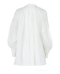 Ferragamo Womens Silk-Blend Tunic Top