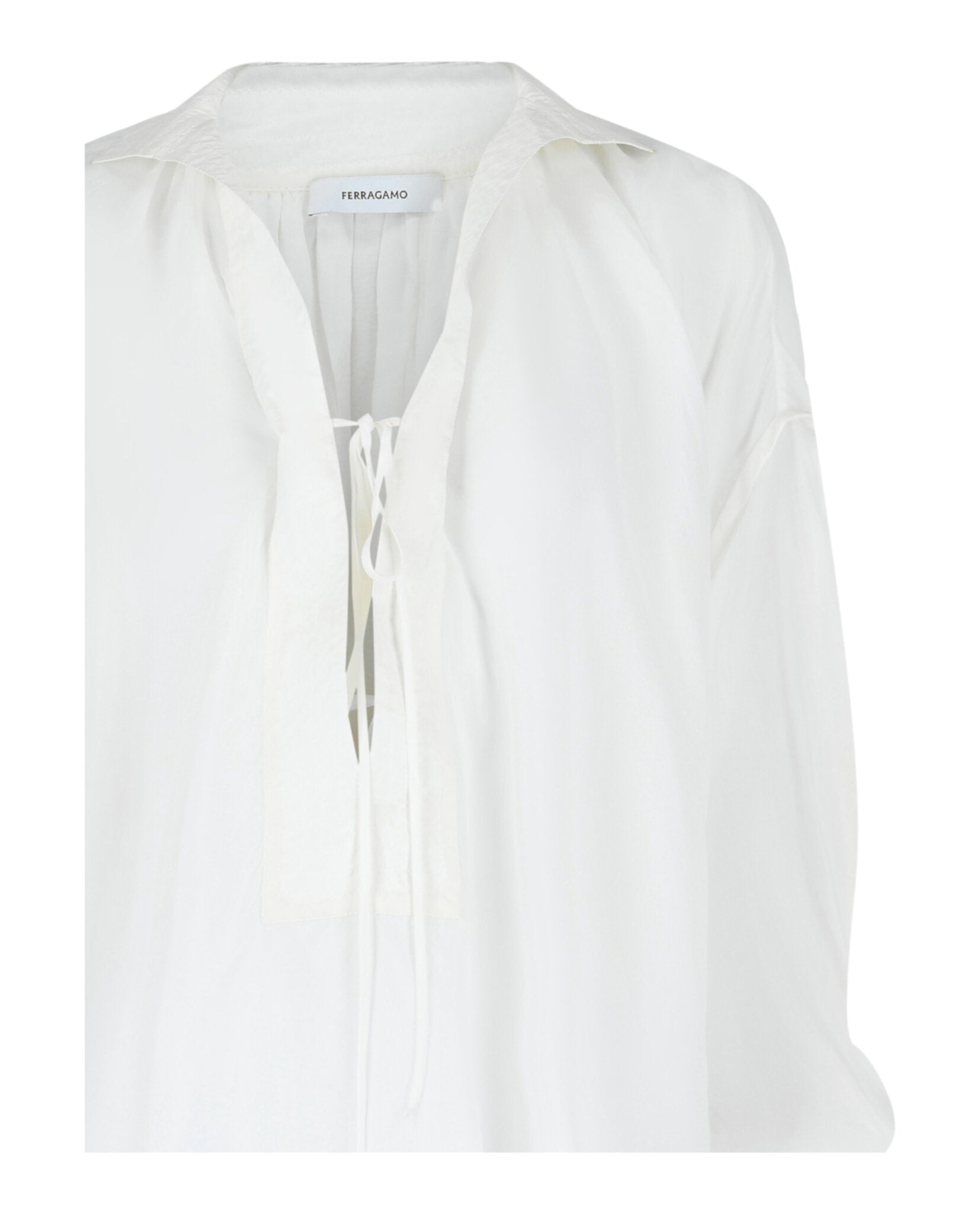 Ferragamo Womens Silk-Blend Tunic Top