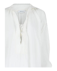 Ferragamo Womens Silk-Blend Tunic Top