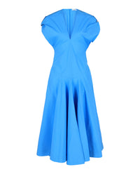 Ferragamo Womens Cotton Poplin Midi Dress