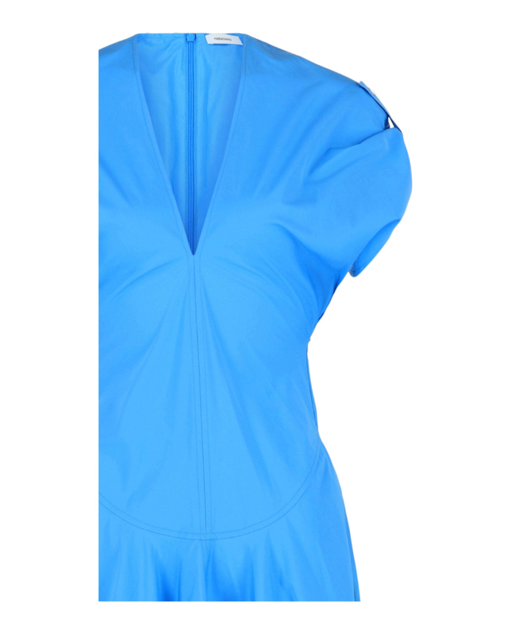Ferragamo Womens Cotton Poplin Midi Dress