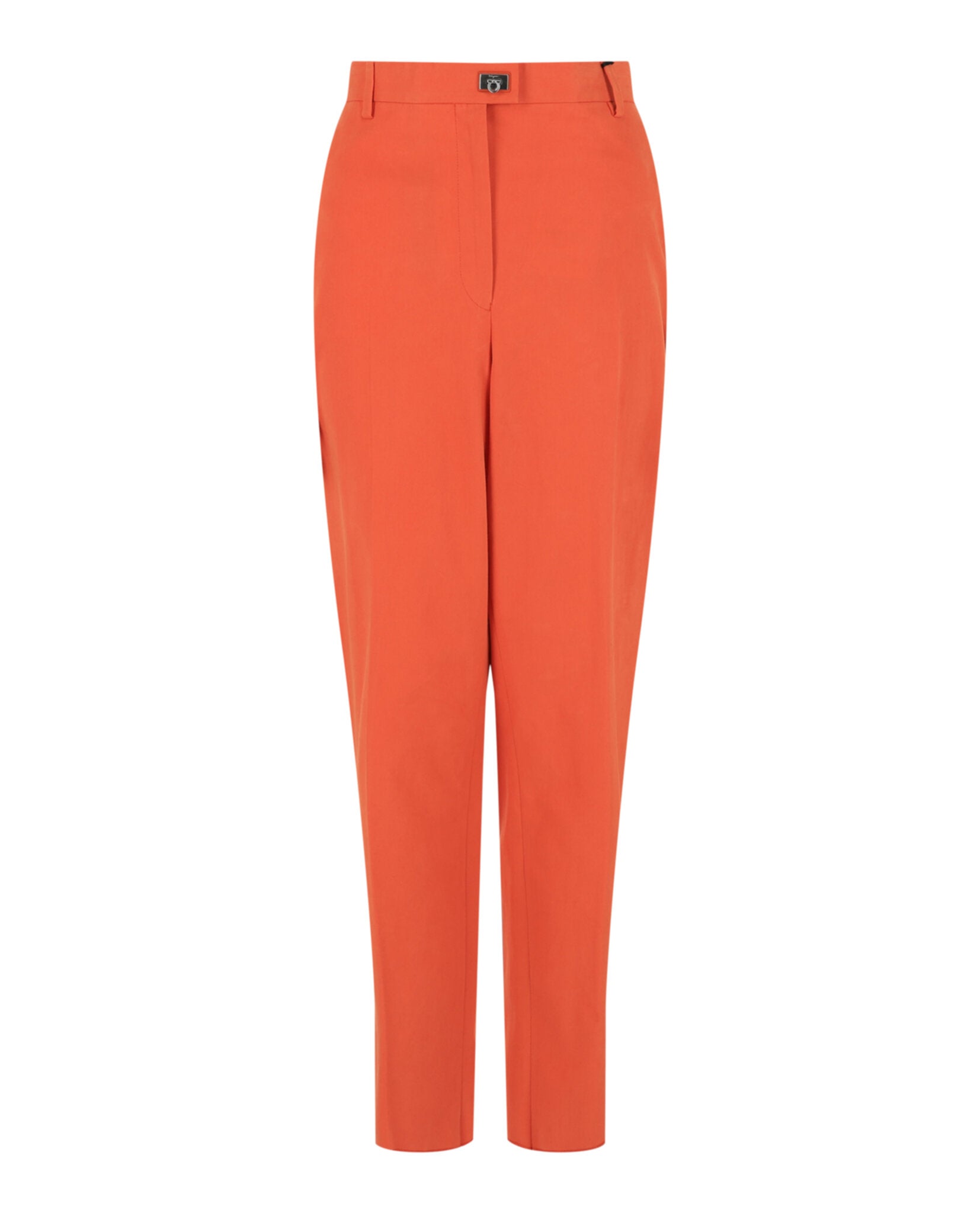 Ferragamo Womens Gancini-Plaque Straight-Leg Trousers