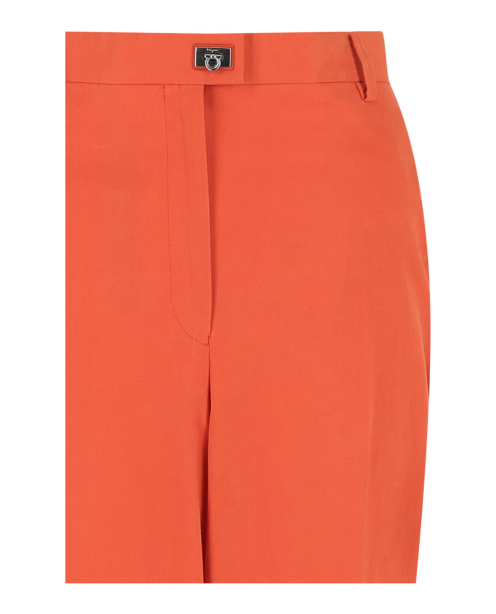 Ferragamo Womens Gancini-Plaque Straight-Leg Trousers