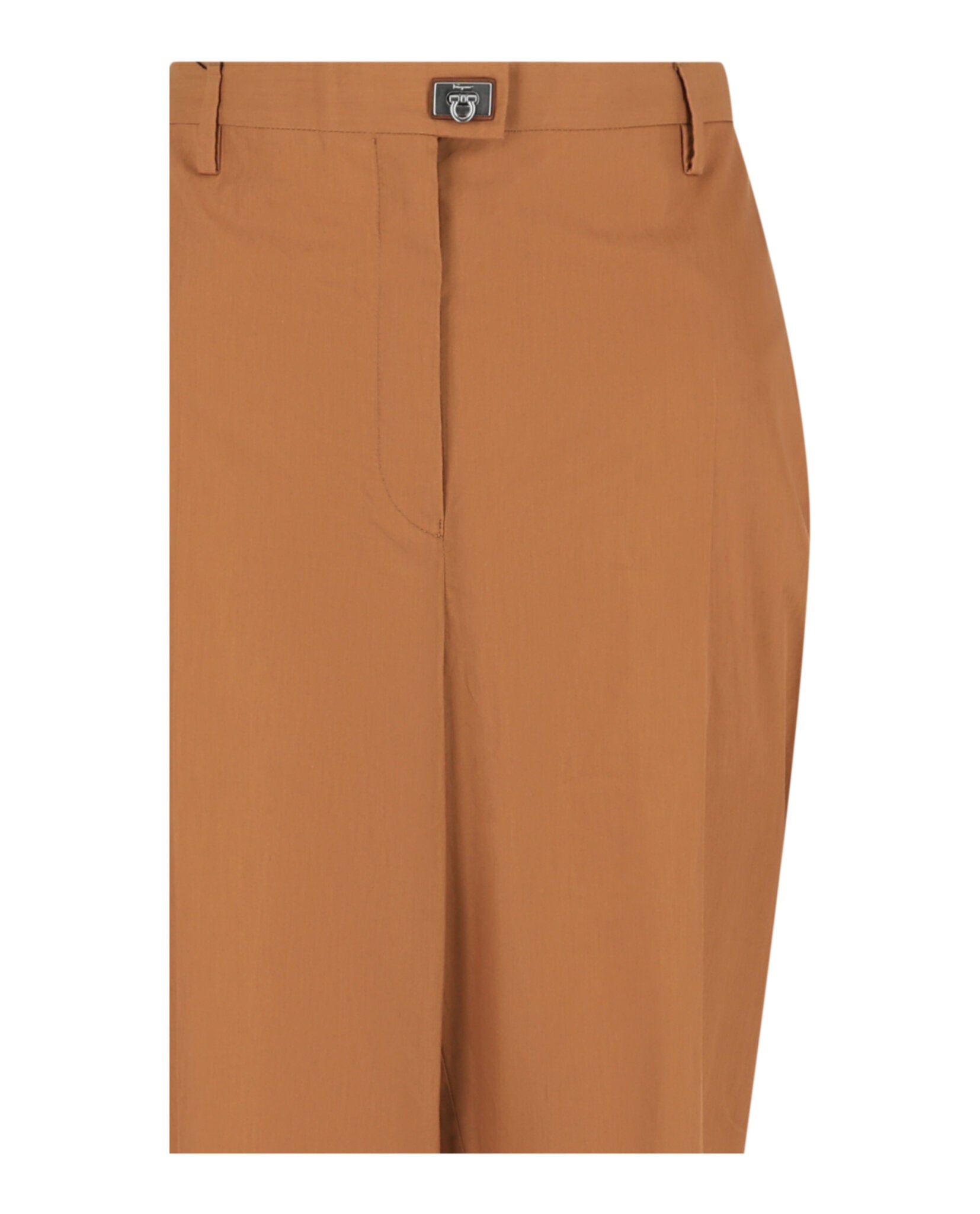 Ferragamo Ferragamo Womens Creased Cropped Trousers