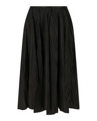 Ferragamo Womens Leather Pleated Midi Skirt