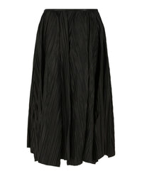 Ferragamo Womens Leather Pleated Midi Skirt