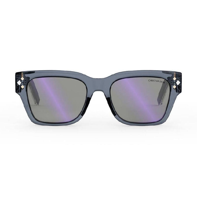 Dior Dior Sunglasses Square Full Rim, Translucent Blue Frame and Purple Mirrored Lens CDDIAMONDS230G7