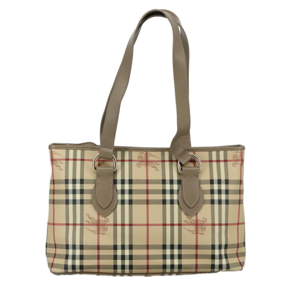 Burberry Nova Check Beige Canvas Tote Bag (Pre-Owned)