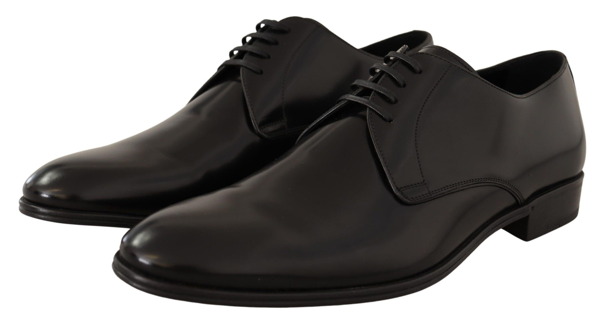 Dolce & Gabbana  Men's Black Leather Lace-Up Oxford Shoes