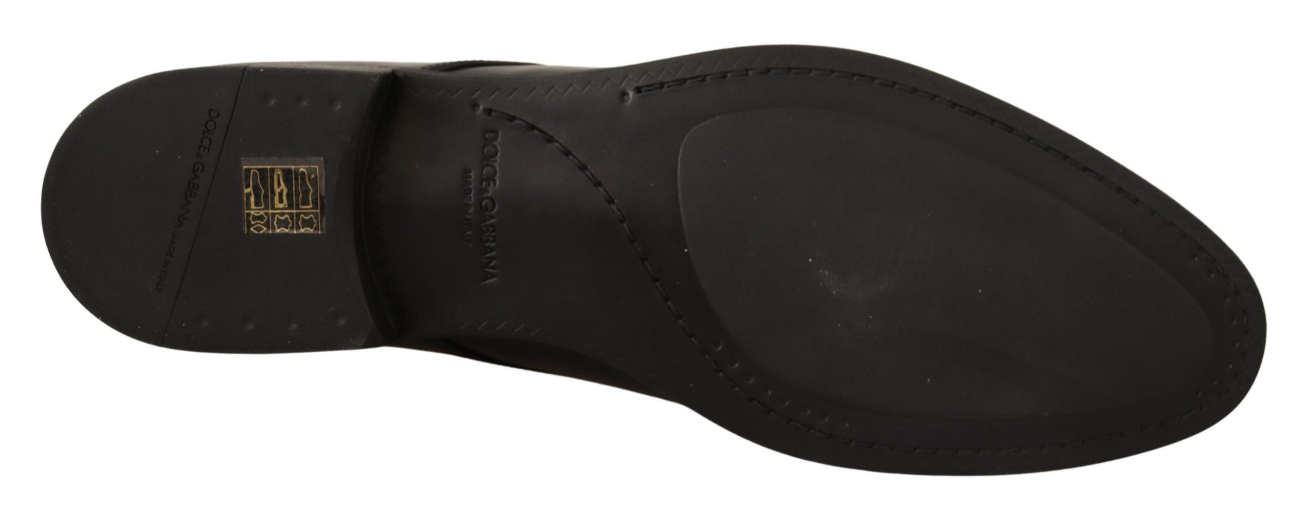 Dolce & Gabbana  Men's Black Leather Lace-Up Oxford Shoes