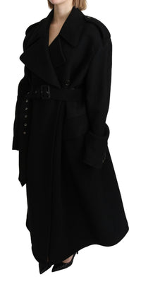 Dolce & Gabbana Dolce & Gabbana Virgin Wool Black Blazer Trenchcoat Women's Jacket