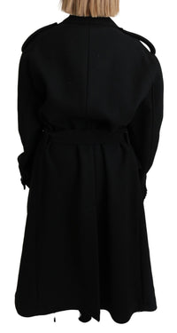 Dolce & Gabbana Dolce & Gabbana Virgin Wool Black Blazer Trenchcoat Women's Jacket