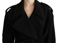 Dolce & Gabbana Dolce & Gabbana Virgin Wool Black Blazer Trenchcoat Women's Jacket