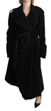 Dolce & Gabbana Dolce & Gabbana Virgin Wool Black Blazer Trenchcoat Women's Jacket
