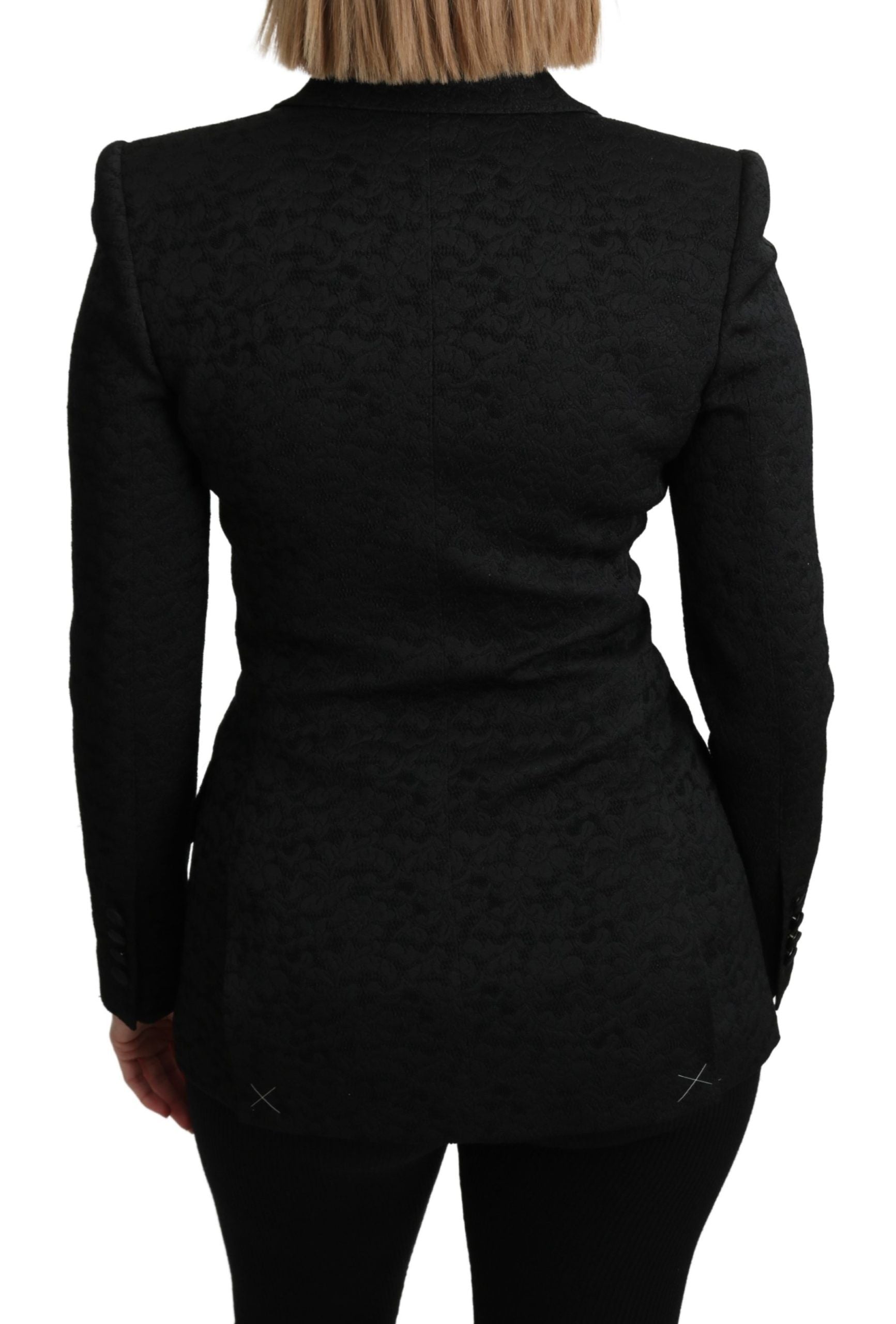 Dolce & Gabbana Dolce & Gabbana Black Brocade Single Breasted Blazer Women's Jacket