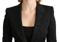 Dolce & Gabbana Dolce & Gabbana Black Brocade Single Breasted Blazer Women's Jacket