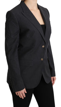 Dolce & Gabbana Dolce & Gabbana Gray Single Breasted Blazer Cotton Women's Jacket