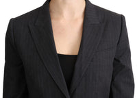 Dolce & Gabbana Dolce & Gabbana Gray Single Breasted Blazer Cotton Women's Jacket