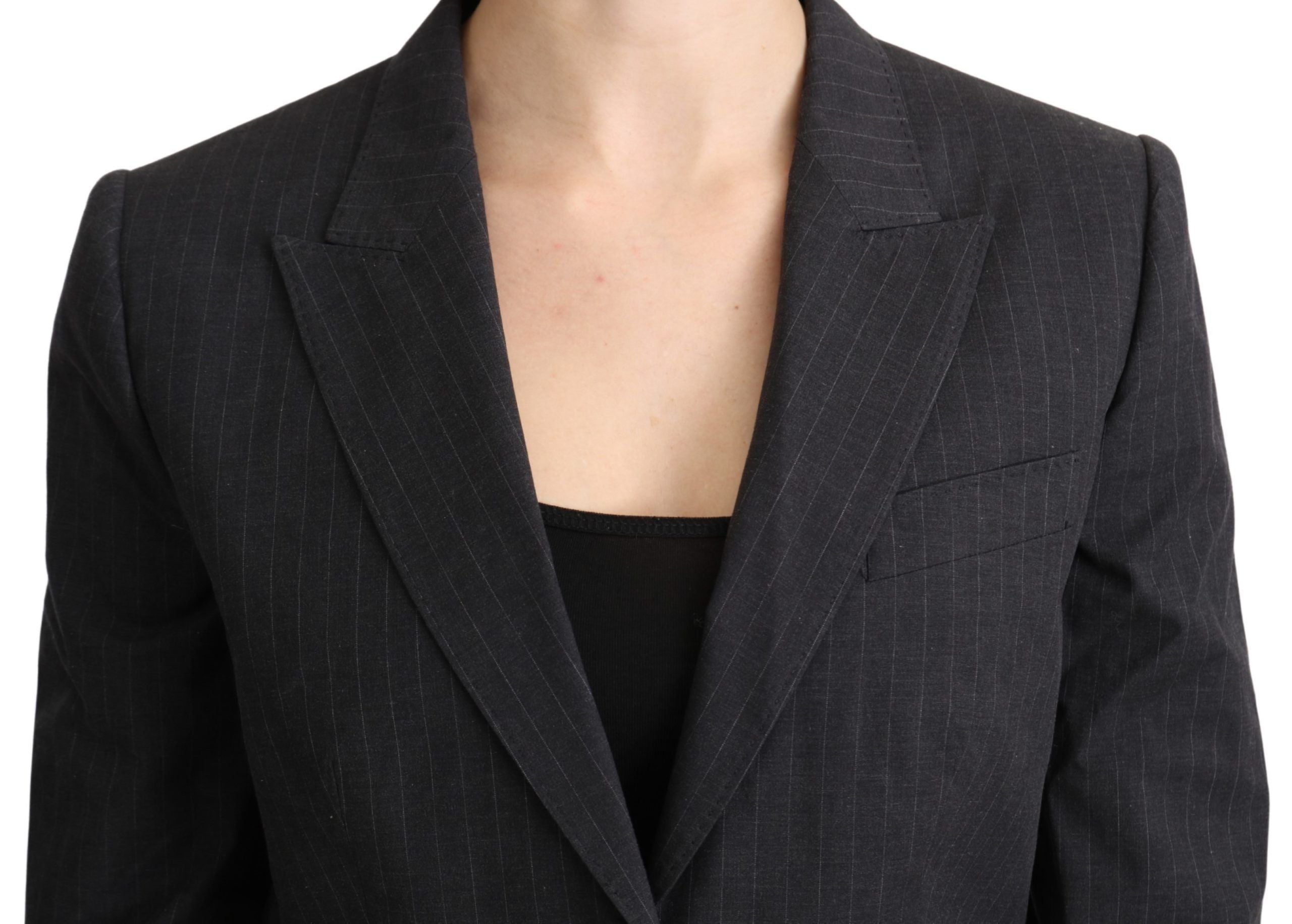 Dolce & Gabbana Dolce & Gabbana Gray Single Breasted Blazer Cotton Women's Jacket
