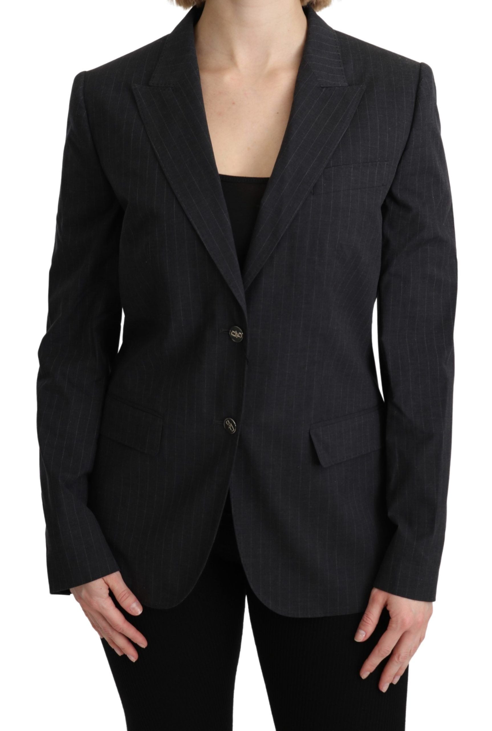 Dolce & Gabbana Dolce & Gabbana Gray Single Breasted Blazer Cotton Women's Jacket