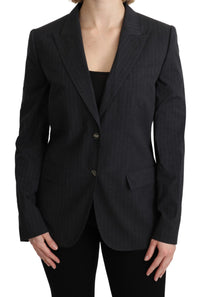 Dolce & Gabbana Dolce & Gabbana Gray Single Breasted Blazer Cotton Women's Jacket